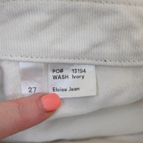 Reformation Jeans Womens 27 Eloise Exposed Button Fly Jean in Ivory - Picture 11 of 13